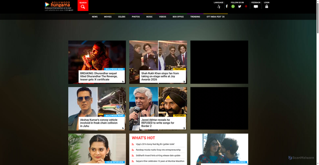 Security scan screenshot of https://media5.bollywoodhungama.in