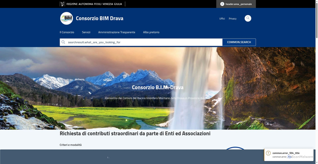 Security scan screenshot of https://www.consorziobim-drava.ud.it/