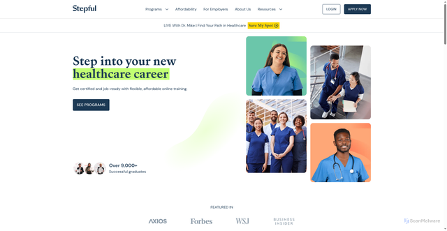 Security scan screenshot of https://www.stepful.com