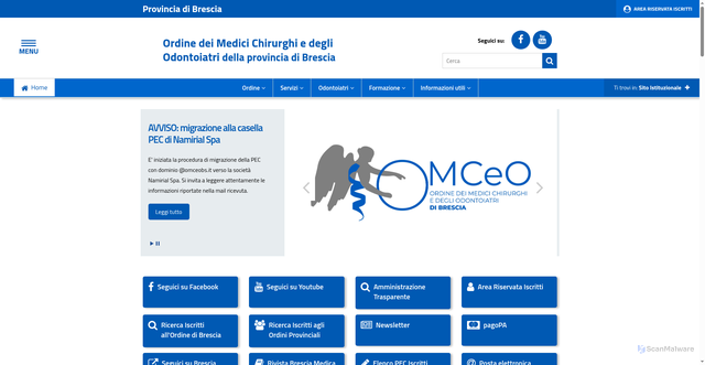 Security scan screenshot of https://ordinemedici.brescia.it/