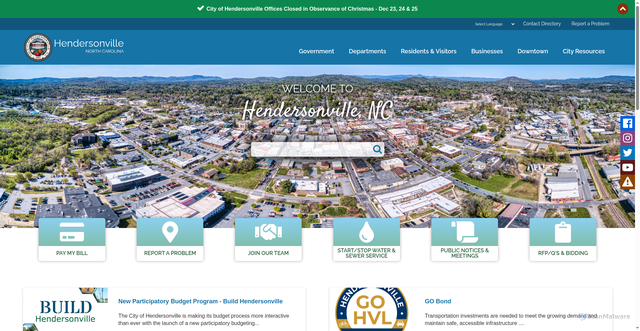 Security scan screenshot of https://www.hendersonvillenc.gov/