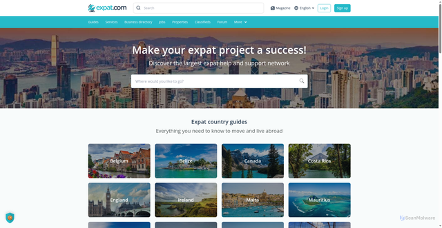 Security scan screenshot of https://expat.com