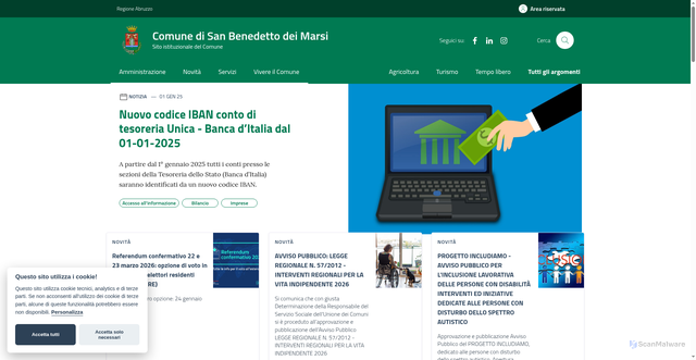 Security scan screenshot of https://www.comune.sanbenedettodeimarsi.aq.it/