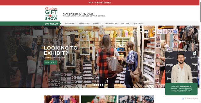 Security scan screenshot of https://www.christmasgiftandhobbyshow.com/