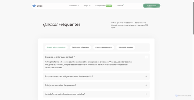 Security scan screenshot of https://ask-luca.pages.dev/fr/faq/