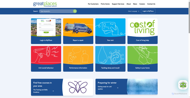 Security scan screenshot of https://www.greatplaces.org.uk/