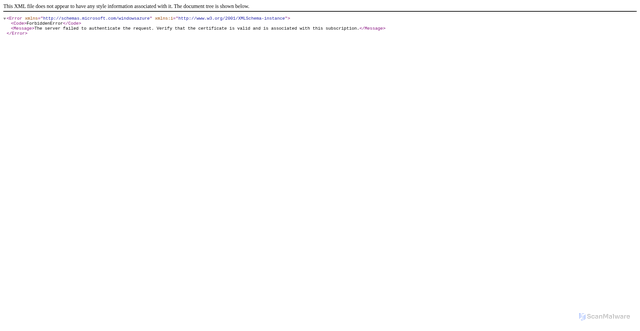 Security scan screenshot of https://management.core.windows.net