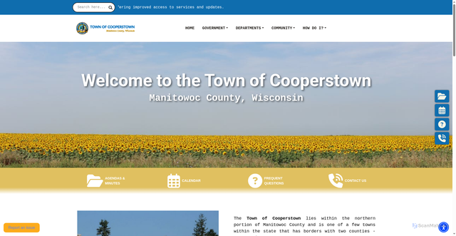 Security scan screenshot of https://townofcooperstownwi.gov/