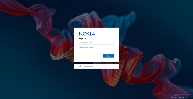 Security scan screenshot of https://nokianam.sharepoint.com