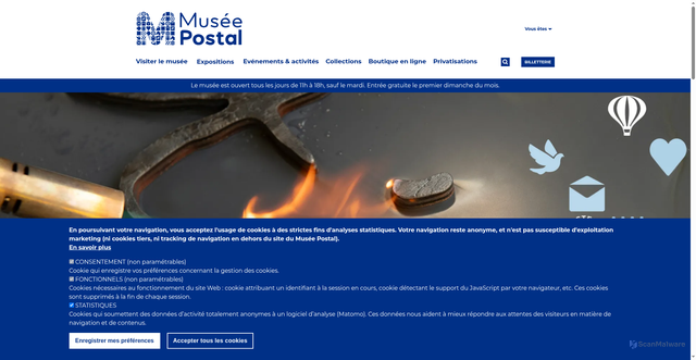 Security scan screenshot of https://museedelaposte.fr
