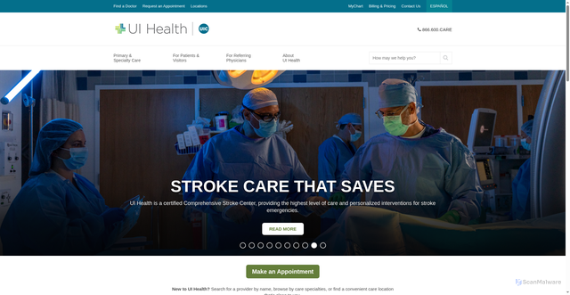 Security scan screenshot of https://hospital.uillinois.edu