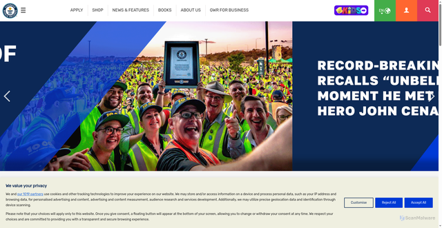 Security scan screenshot of https://guinnessworldrecords.com