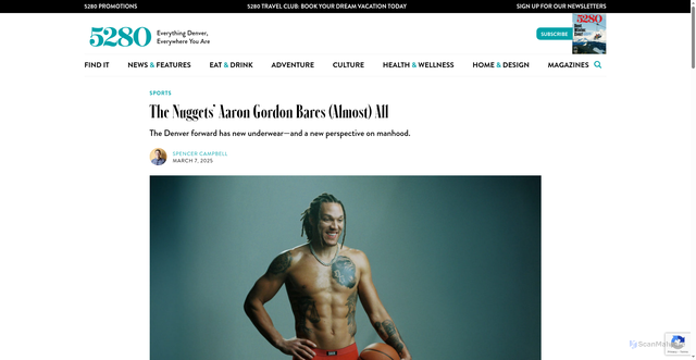 Security scan screenshot of https://5280.com/the-nuggets-aaron-gordon-bares-almost-all/