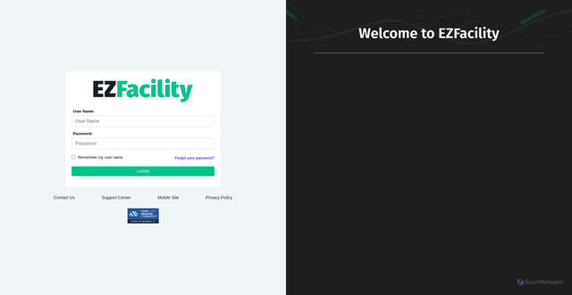 Security scan screenshot of https://tms.ezfacility.com
