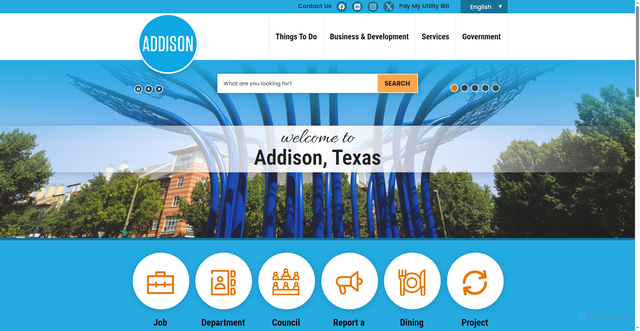 Security scan screenshot of https://www.addisontx.gov/
