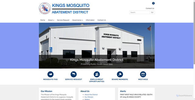 Security scan screenshot of https://www.kingsmosquito.gov/