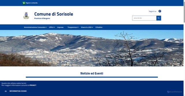 Security scan screenshot of https://www.comune.sorisole.bg.it/hh/index.php