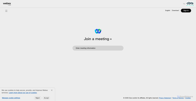 Security scan screenshot of https://cbmeet.webex.com
