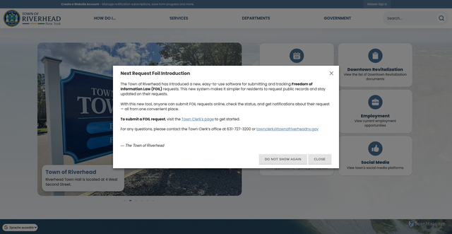 Security scan screenshot of https://townofriverheadny.gov/