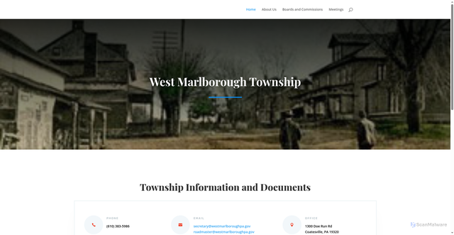 Security scan screenshot of https://www.westmarlboroughpa.gov/