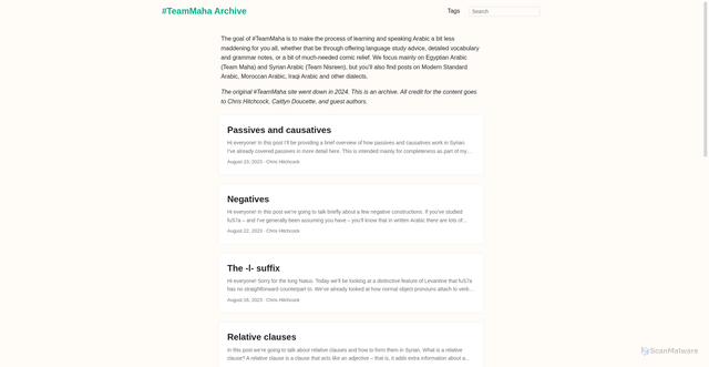 Security scan screenshot of http://teammaha-archive.pages.dev/