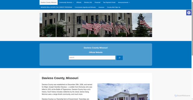 Security scan screenshot of https://daviesscountymo.gov/