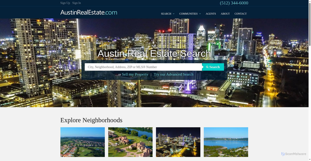 Security scan screenshot of https://www.austinrealestate.com/