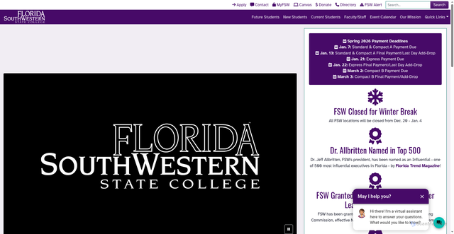 Security scan screenshot of https://www.fsw.edu/