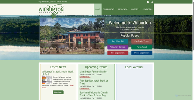 Security scan screenshot of https://www.wilburton.gov/