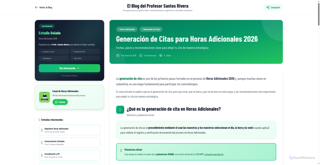 Security scan screenshot of https://blogdesantosrivera.pages.dev/entries/generacion-citas-horas-adicionales-2026