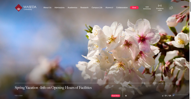 Security scan screenshot of https://www.waseda.jp
