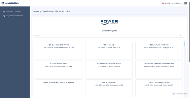 Security scan screenshot of https://pcec.hammertechonline.com