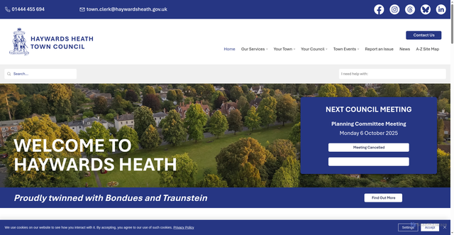 Security scan screenshot of https://www.haywardsheath.gov.uk/