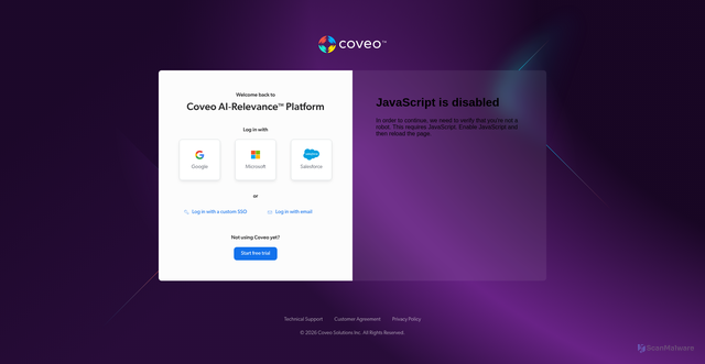 Security scan screenshot of https://imfproduction561s308u.org.coveo.com
