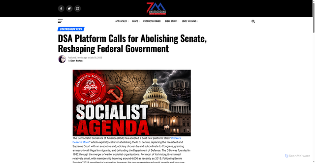 Security scan screenshot of https://7mu.com/blog/dsa-platform-calls-for-abolishing-senate-reshaping-federal-government/