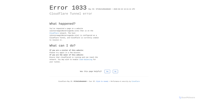 Security scan screenshot of http://alonzorawgoldminersuganda.site/