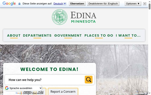 Security scan screenshot of https://www.edinamn.gov/