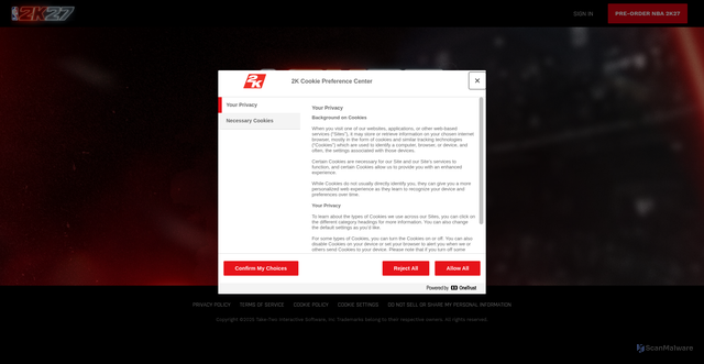 Security scan screenshot of https://www.nba2k.com/