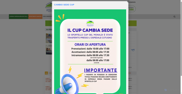 Security scan screenshot of https://www.ospedalideicolli.it