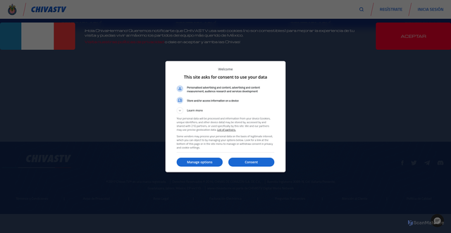 Security scan screenshot of https://chivastv.mx/