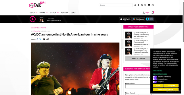 Security scan screenshot of https://www.mytalk1071.com/ac-dc-announce-first-north-american-tour-in-nine-years/
