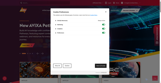Security scan screenshot of https://go.avixa.org