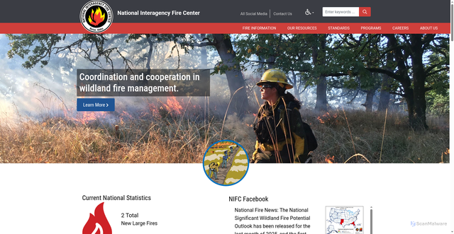 Security scan screenshot of https://www.nifc.gov/