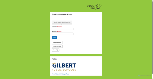Security scan screenshot of https://gilbertaz.infinitecampus.org