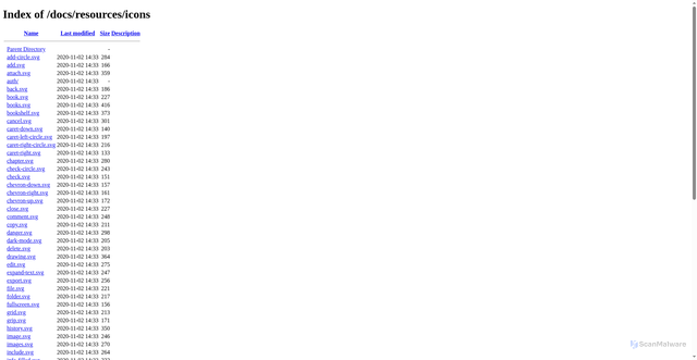 Security scan screenshot of https://hub.duckplatform.net/docs/resources/icons/