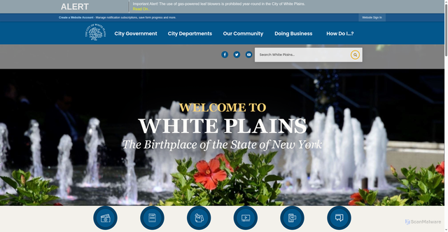 Security scan screenshot of https://www.cityofwhiteplains.com/