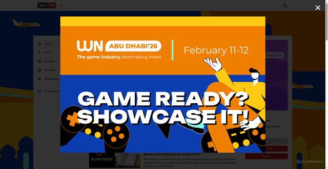 Security scan screenshot of https://app2top.com