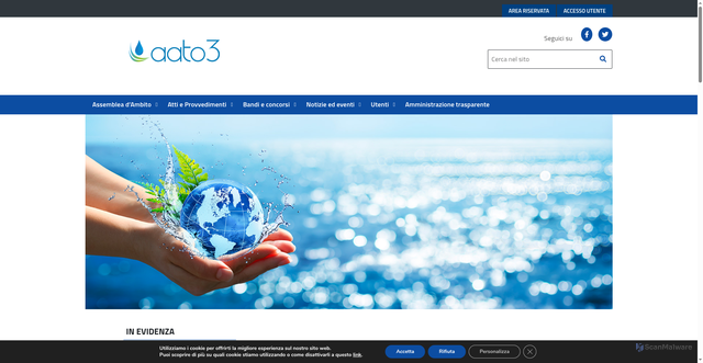 Security scan screenshot of https://www.ato3marche.it/