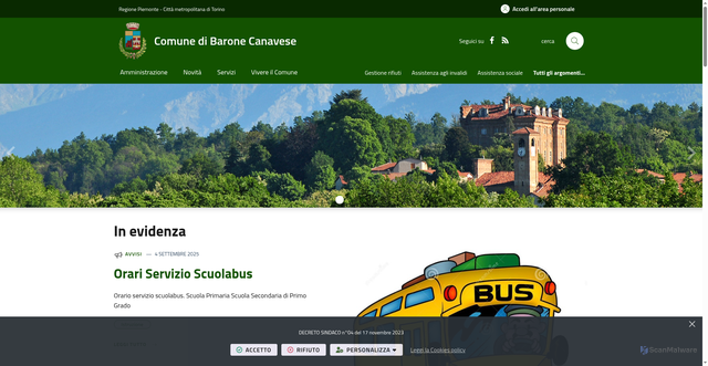 Security scan screenshot of https://www.comune.barone.to.it/it-it/home