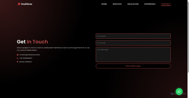 Security scan screenshot of https://ansiverse.online/contact.html